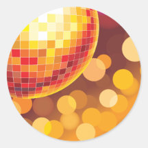 Disco Party Time Golden Lights Stickers