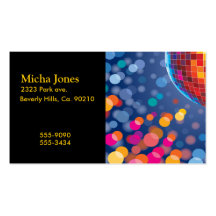 Disco Party Time Rainbow Lights Business Card
