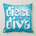 Disco Tiles Blue 'disco diva' throw pillow pillows