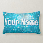 Disco Tiles Blue 'Name' throw pillow lumbar pillows