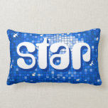 Disco Tiles Dark Blue 'star' pillow amelia text pillows