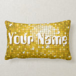 Disco Tiles "Gold" 'Name' throw pillow lumbar pillows