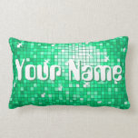 Disco Tiles Green 'Name' throw pillow lumbar pillows