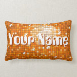 Disco Tiles Orange 'Name' throw pillow lumbar pillows