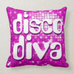 Disco Tiles Pink 'disco diva' throw pillow pillows