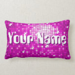 Disco Tiles Pink 'Name' throw pillow lumbar pillows