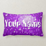 Disco Tiles Purple 'Name' throw pillow lumbar pillows
