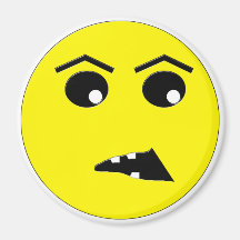 Disgruntled Smiley Refrigerator Magnets