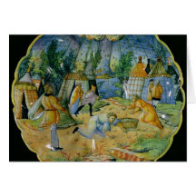 Dish depicting the gathering of manna card