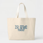 Distressed Blue Text 1st Grade Teacher Bag