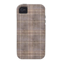 Distressed Brown Plaid Case-Mate iPhone 4 Case