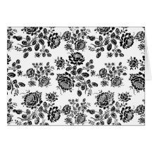 Distressed damask floral roses flowers pattern hot card