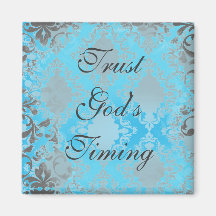 Distressed Damask Vintage Magnet
