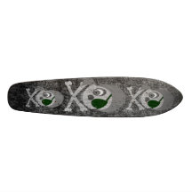 Distressed Grey Pirate Skull Skateboard