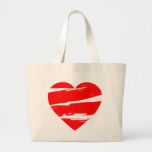 Distressed Red Heart Bag