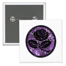 Distressed Rose Silhouette Cameo - Purple Pins