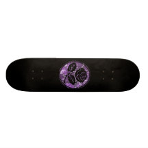 Distressed Rose Silhouette Cameo - Purple Skateboard Decks