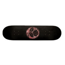 Distressed Rose Silhouette Cameo - Red Skate Board Decks