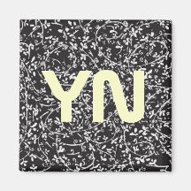 Ditsy1 Monogram Fridge Magnet