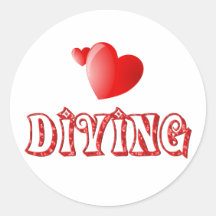 Diving Hearts Sticker