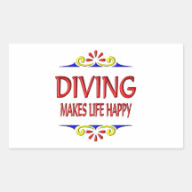 Diving Makes Life Happy Rectangular Stickers