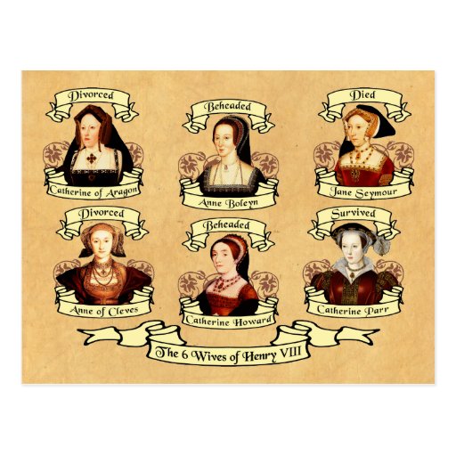 Divorced, Beheaded, DIed... Wives of Henry VIII Postcards