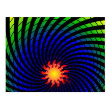 Dizzy Sun Rainbow Postcard