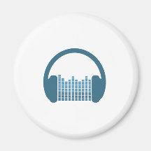 DJ Headphones, DJ Logo Fridge Magnet