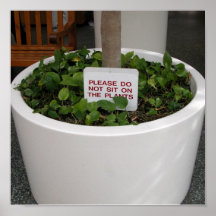 do not sit on plants posters