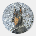 Doberman Fosty Day Magnets