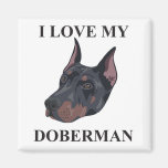 Doberman Love Refrigerator Magnet