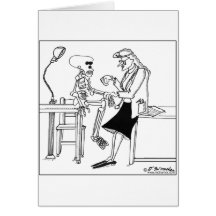 Doctor Checks a Skeleton's Pulse Card