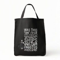 Doctor Faustus Quote (B&W) bags