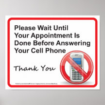 Doctor Office Cell Phone Reminder Wall Sign Print