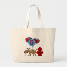 Dog 6th Birthday Tote Bags