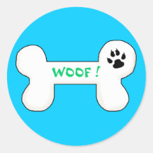 Dog Bone Round Sticker