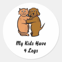 Dog & Cat Smile Sticker My Kids Have 4 Legs