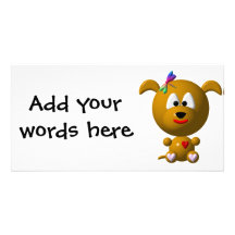 Dog: Cute dog with dragonfly! Customized Photo Card