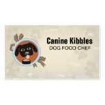 Dog emblem paw print pet food chef business card business cards
