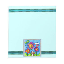 Dog In The Garden Summer Art Notepad
