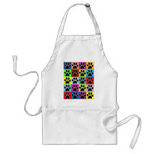 dog paw coloured apron