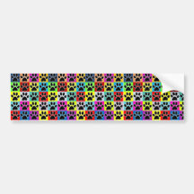 dog paw coloured bumper stickers