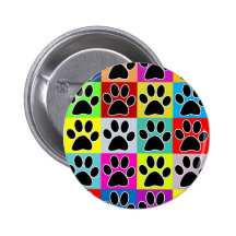 dog paw coloured buttons