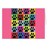 dog paw coloured greeting card