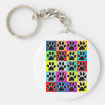 dog paw coloured keychains