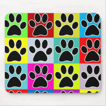 dog paw coloured mousemats