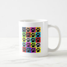 dog paw coloured mugs