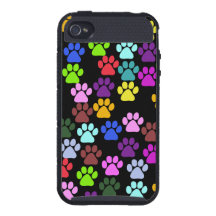 Dog Paws Trails Pawprints Red Blue Green Yellow