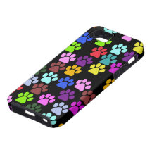 Dog Paws Trails Pawprints Red Blue Green Yellow iPhone 5 Cover