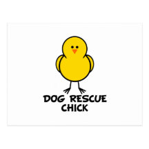 Dog Rescue Chick Post Cards